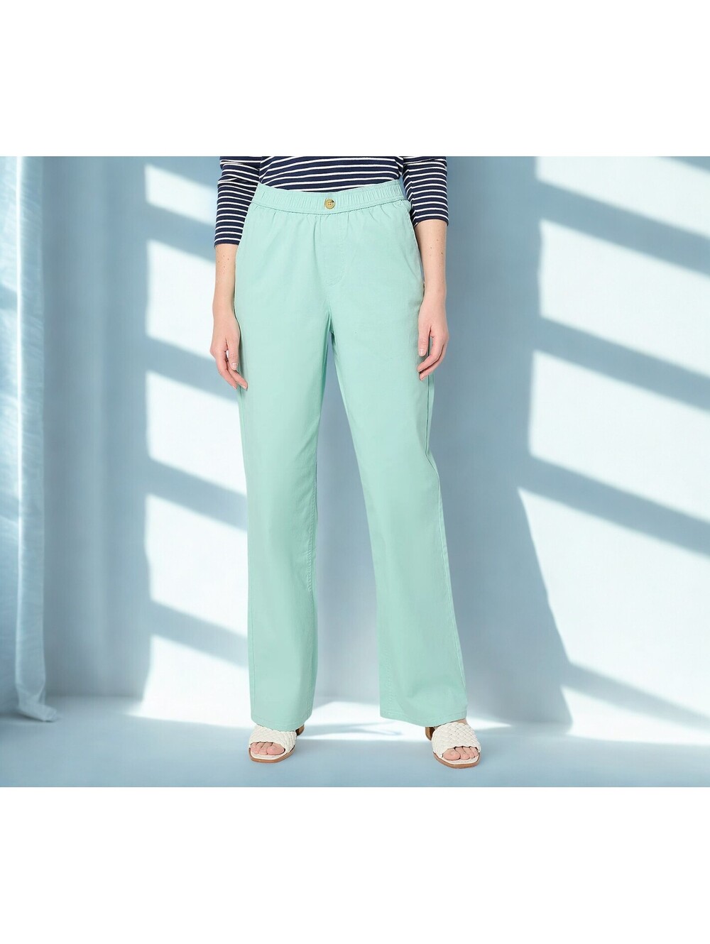 Denim & Co. Regular EasyWear Twill Full-Length Wide-Leg Pant Size 1X